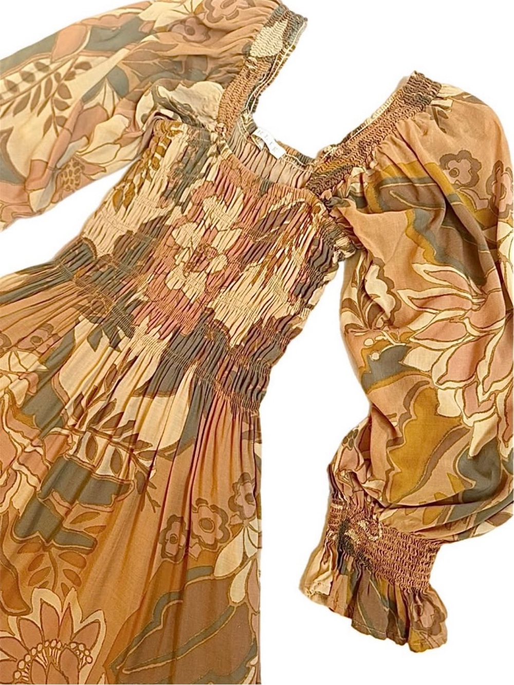 Karlie Brand Bohemian Flora & Fauna Smocked Ruffle Dress - Picture 3 of 6